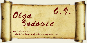 Olga Vodović vizit kartica